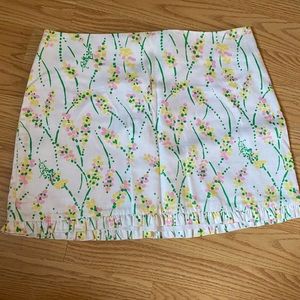 Lilly Pulitzer white floral skirt size 0
